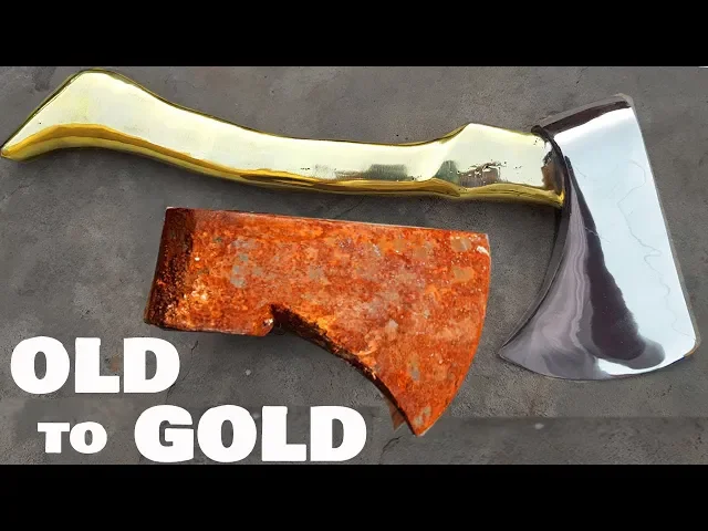 extremely rusted hatchet restoration | old to gold